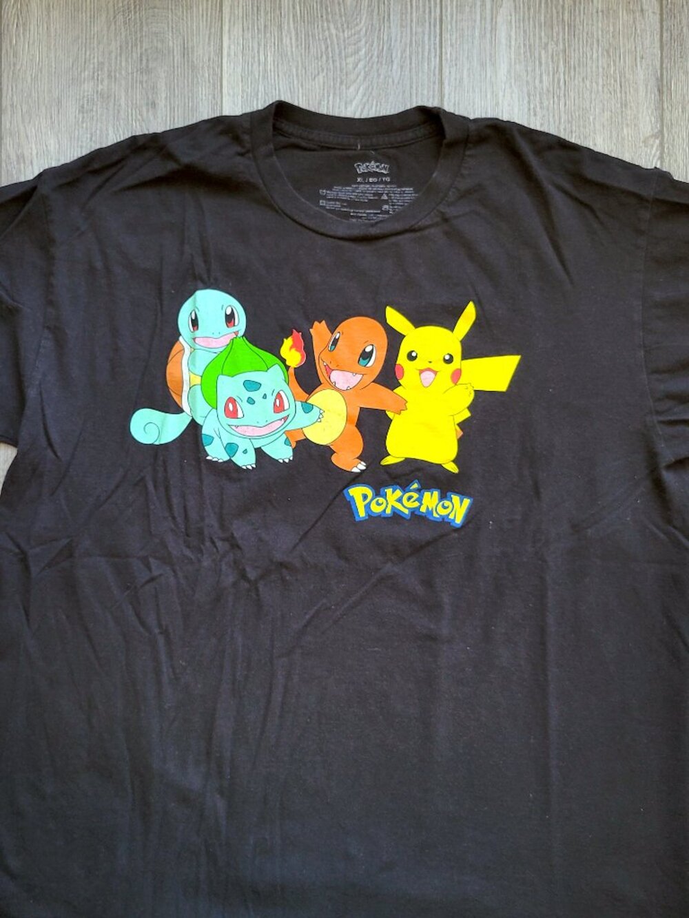 Pokemon original starters black t-shirt, size XL - Picture 3 of 7